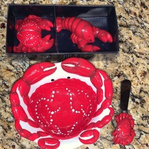 Salt and Pepper Shaker & Dipping Bowl and Spreader